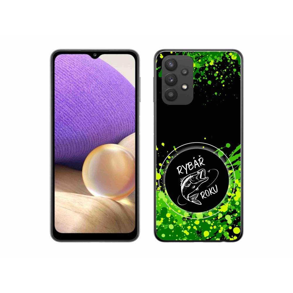 Gelový kryt mmCase na Samsung Galaxy A32 5G - rybář roku černé pozadí