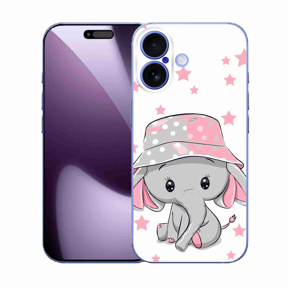 Gelový kryt mmCase na iPhone 17 - růžový slon