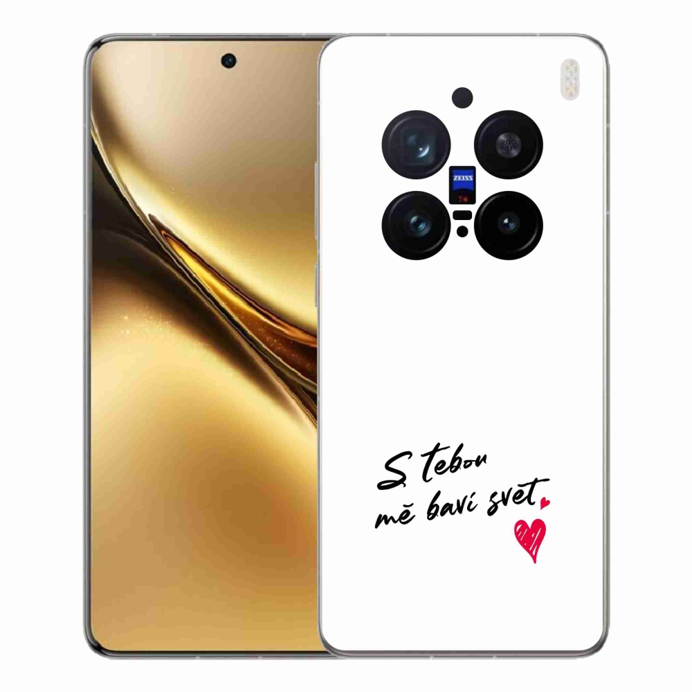 Gelový kryt mmCase na Vivo X200 Pro 5G - zamilovaný text 1 bílé pozadí