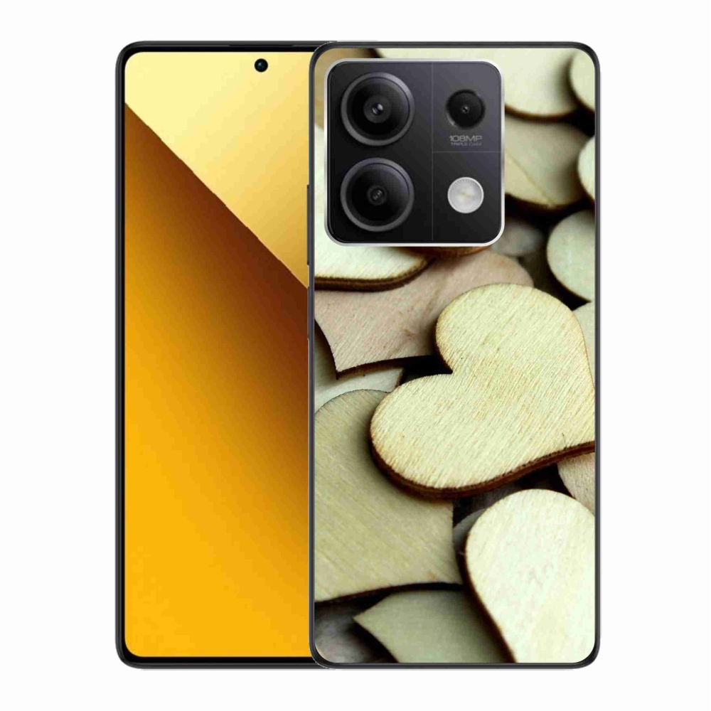 Gelový kryt mmCase na Xiaomi Redmi Note 13 5G - dřevěná srdíčka