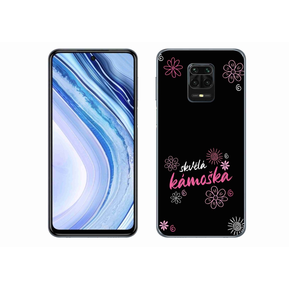 Gelový kryt mmCase na Xiaomi Redmi Note 9S - skvělá kámoška černé pozadí