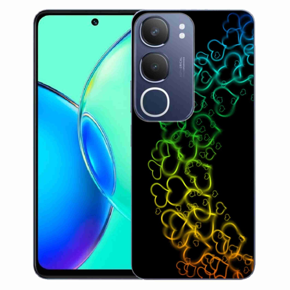 Gelový kryt mmCase na Vivo Y19s - barevná srdíčka
