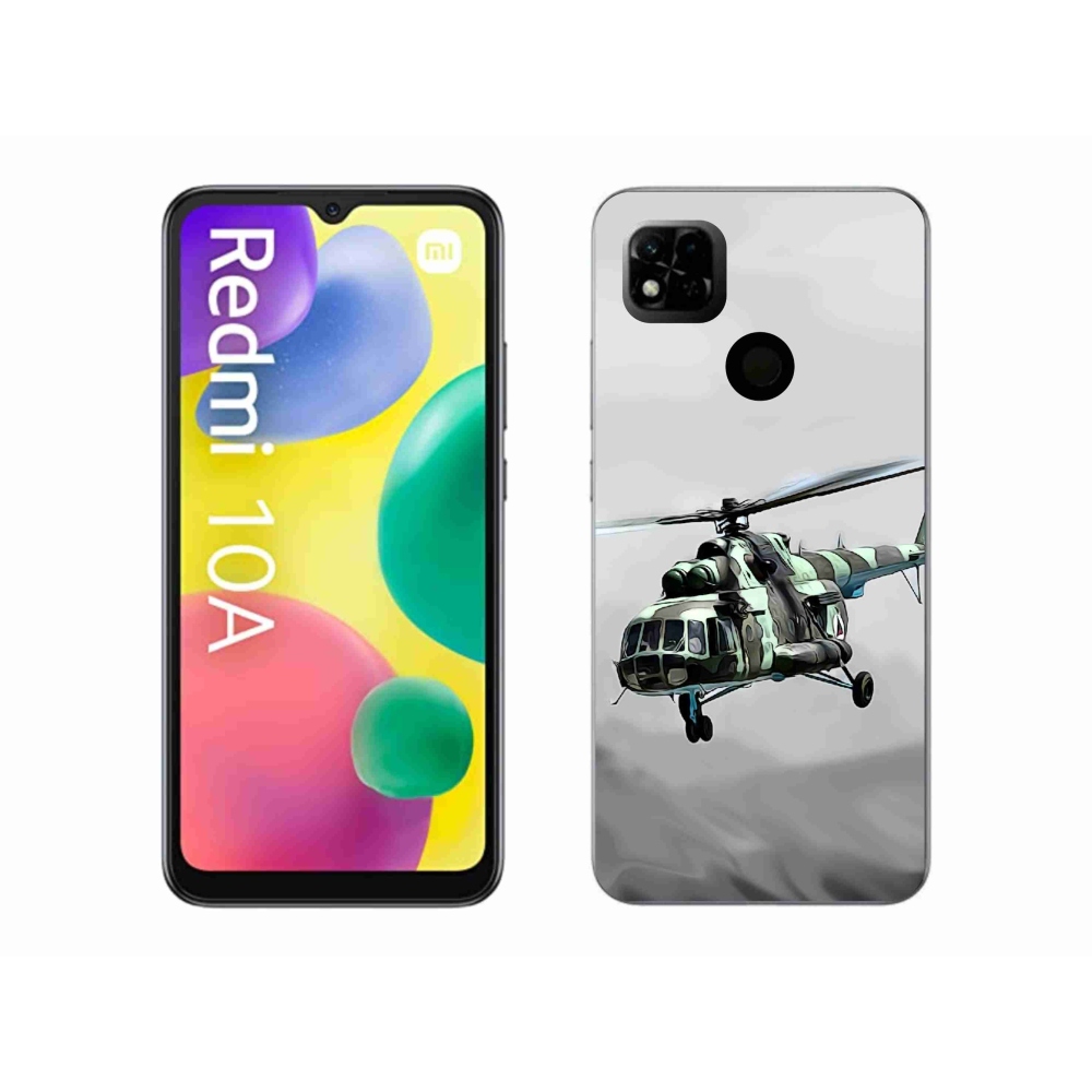 Gelový kryt mmCase na Xiaomi Redmi 10A - vojenský vrtulník