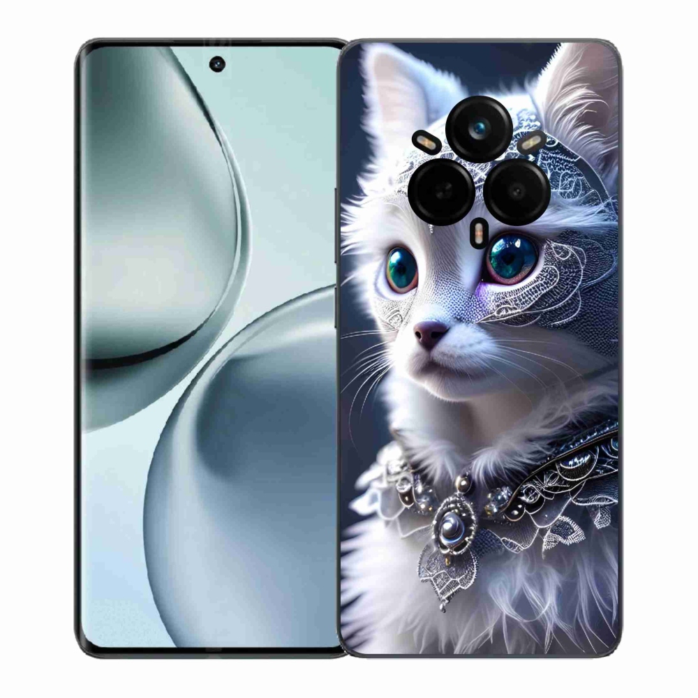 Gelový kryt mmCase na Realme 14 Pro 5G - bílá kočka