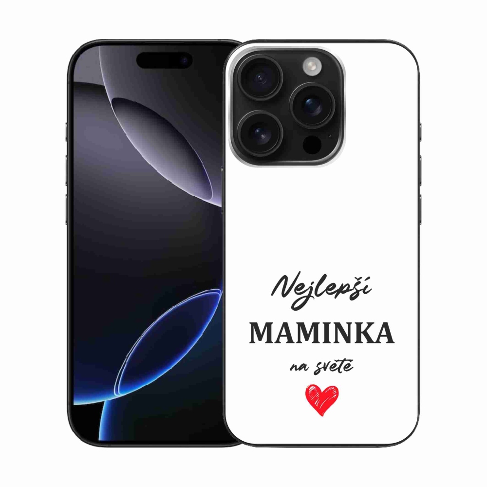 Gelový kryt mmCase na iPhone 16 Pro - nejlepší maminka 1 bílé pozadí