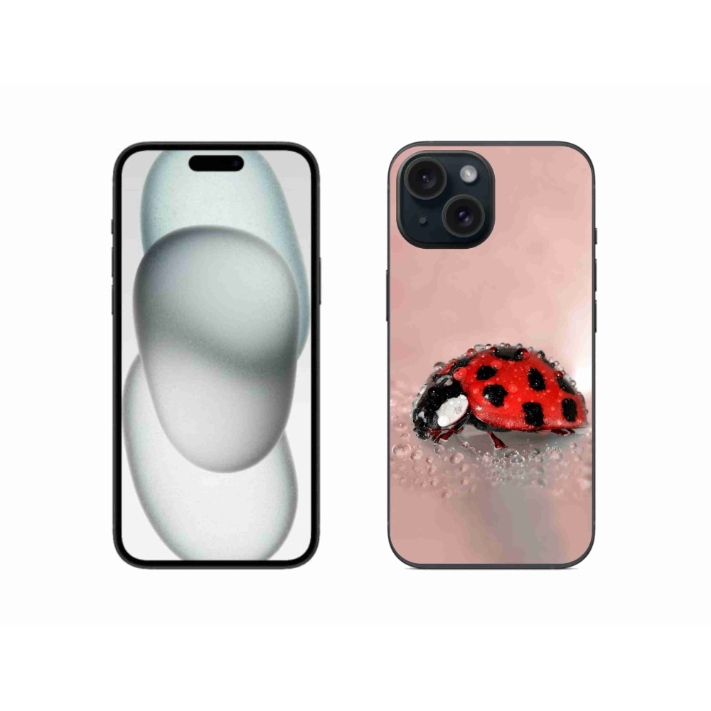 Gelový kryt mmCase na iPhone 15 - beruška