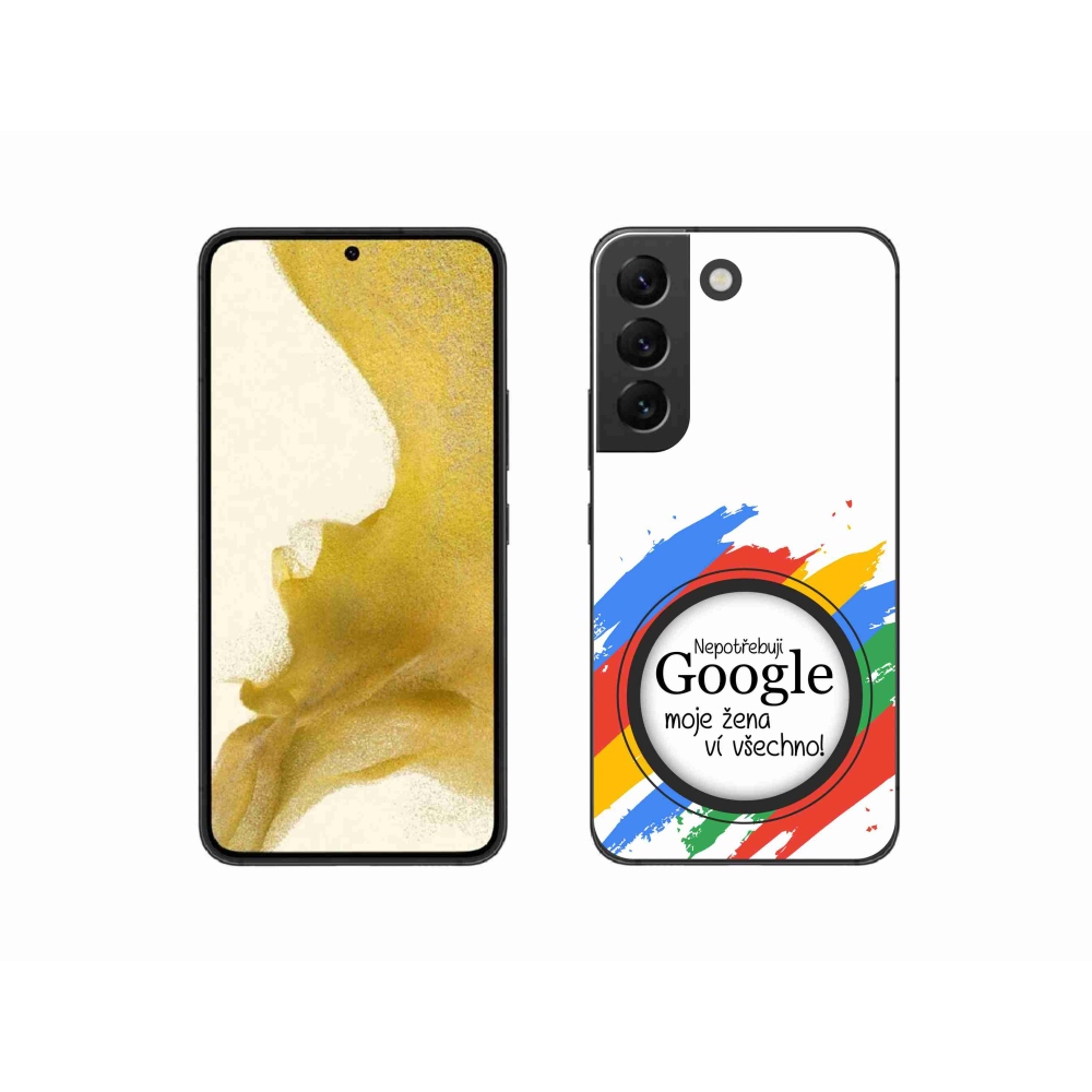 Gelový kryt mmCase na Samsung Galaxy S22 5G - žena ví všechno bílé pozadí