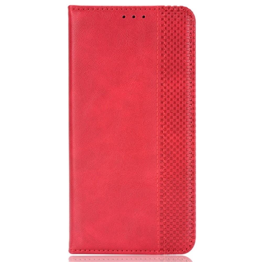 Vintage knížkové pouzdro na Xiaomi Redmi Note 14S/Note 13 Pro 4G/Poco M6 Pro - červené