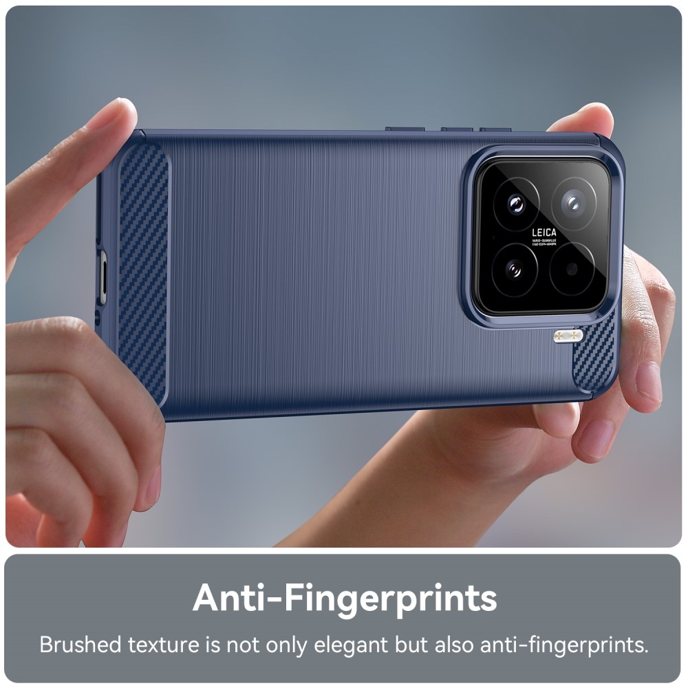 Carbon odolný gelový obal na Xiaomi 15 - modrý