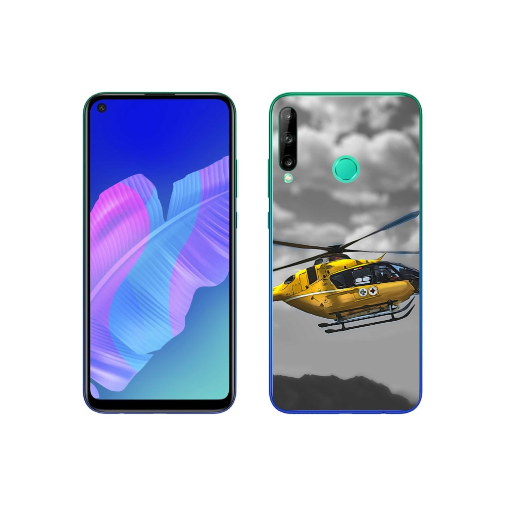 Gelový kryt mmCase na Huawei P40 Lite E - žlutá helikoptéra
