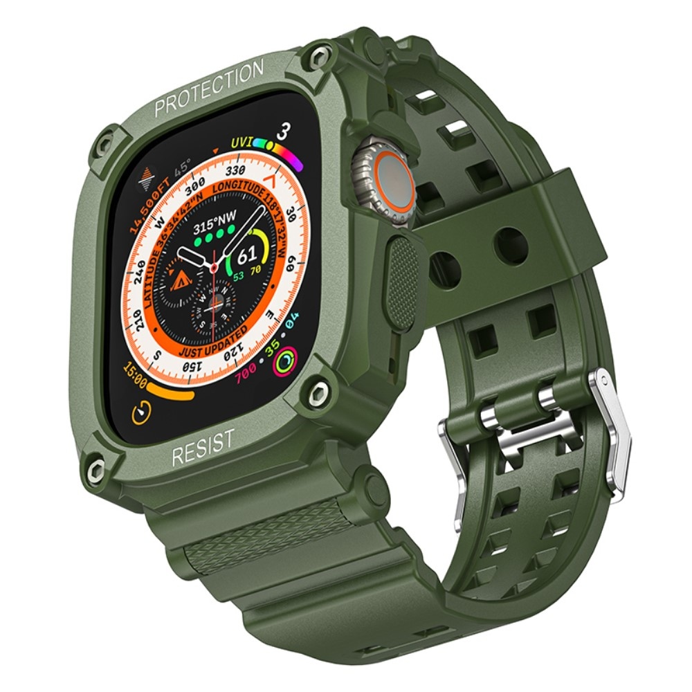 Integral ochranné silikonové pouzdro s řemínkem na Apple Watch Ultra 49mm - zelené