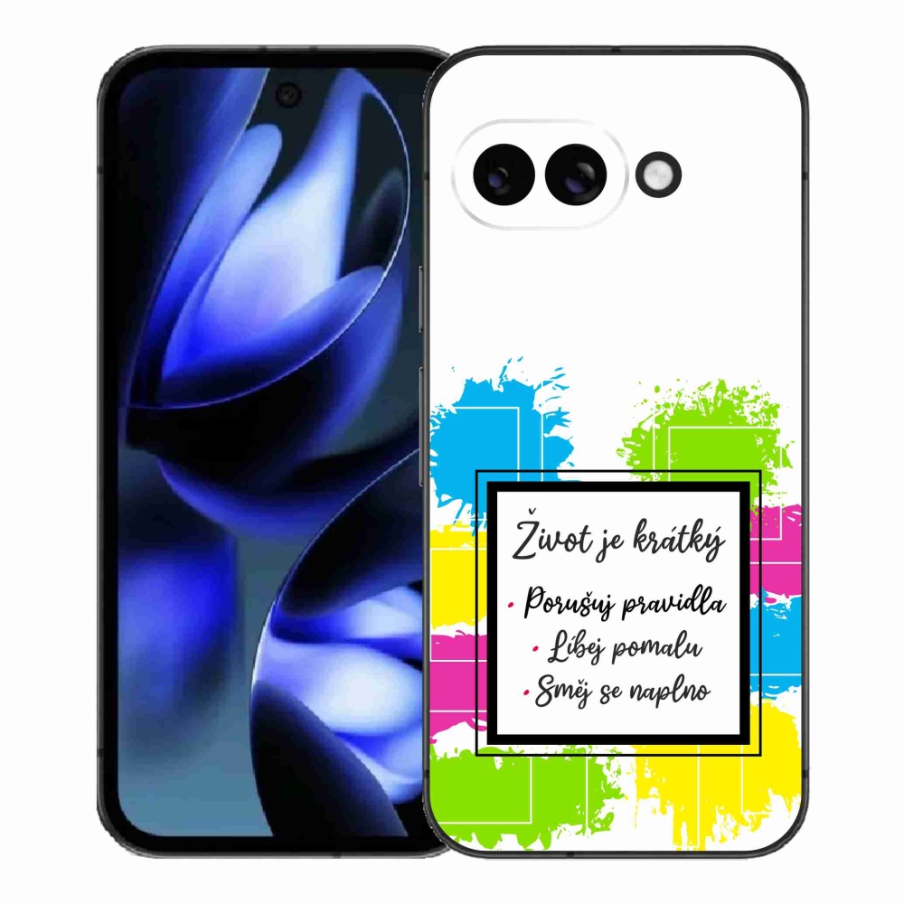 Gelový kryt mmCase na Google Pixel 9a - citát 5 bílé pozadí