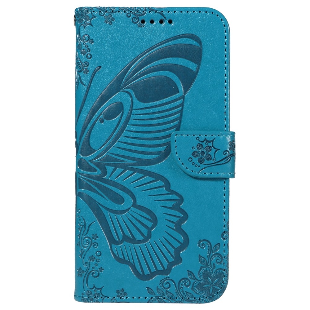 Floral Butterfly knížkové pouzdro na Vivo Y28 - modré