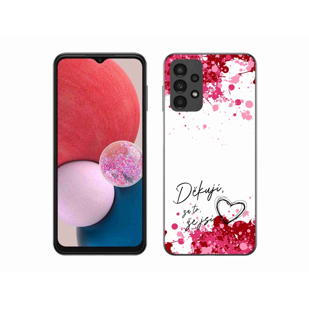 Gelový kryt mmCase na Samsung Galaxy A13 4G - zamilovaný text 2 bílé pozadí