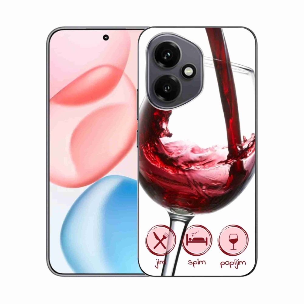 Gelový kryt mmCase na Honor 400 - sklenička vína červené