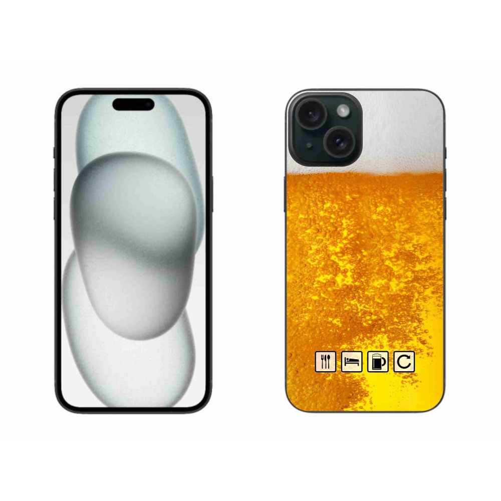 Gelový kryt mmCase na iPhone 15 Plus - pivní motiv 3