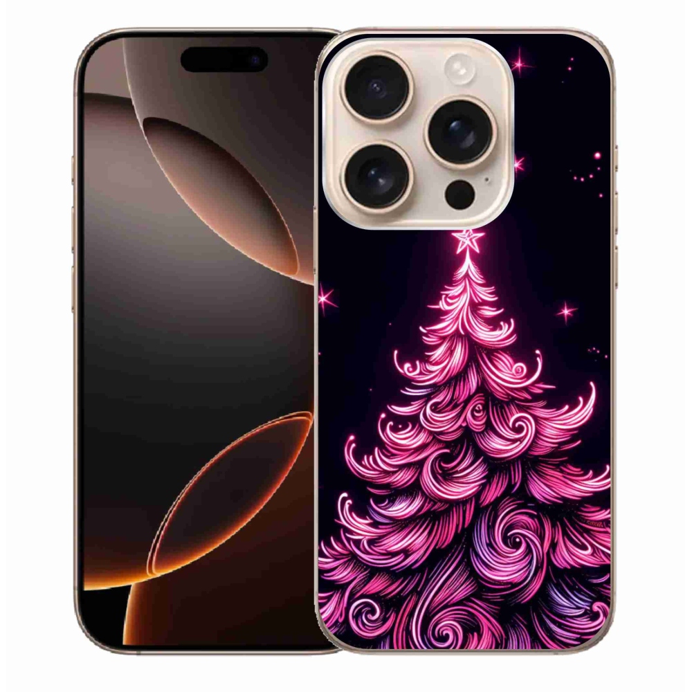 Gelový kryt mmCase na iPhone 16 Pro Max - neonový vánoční stromek 2