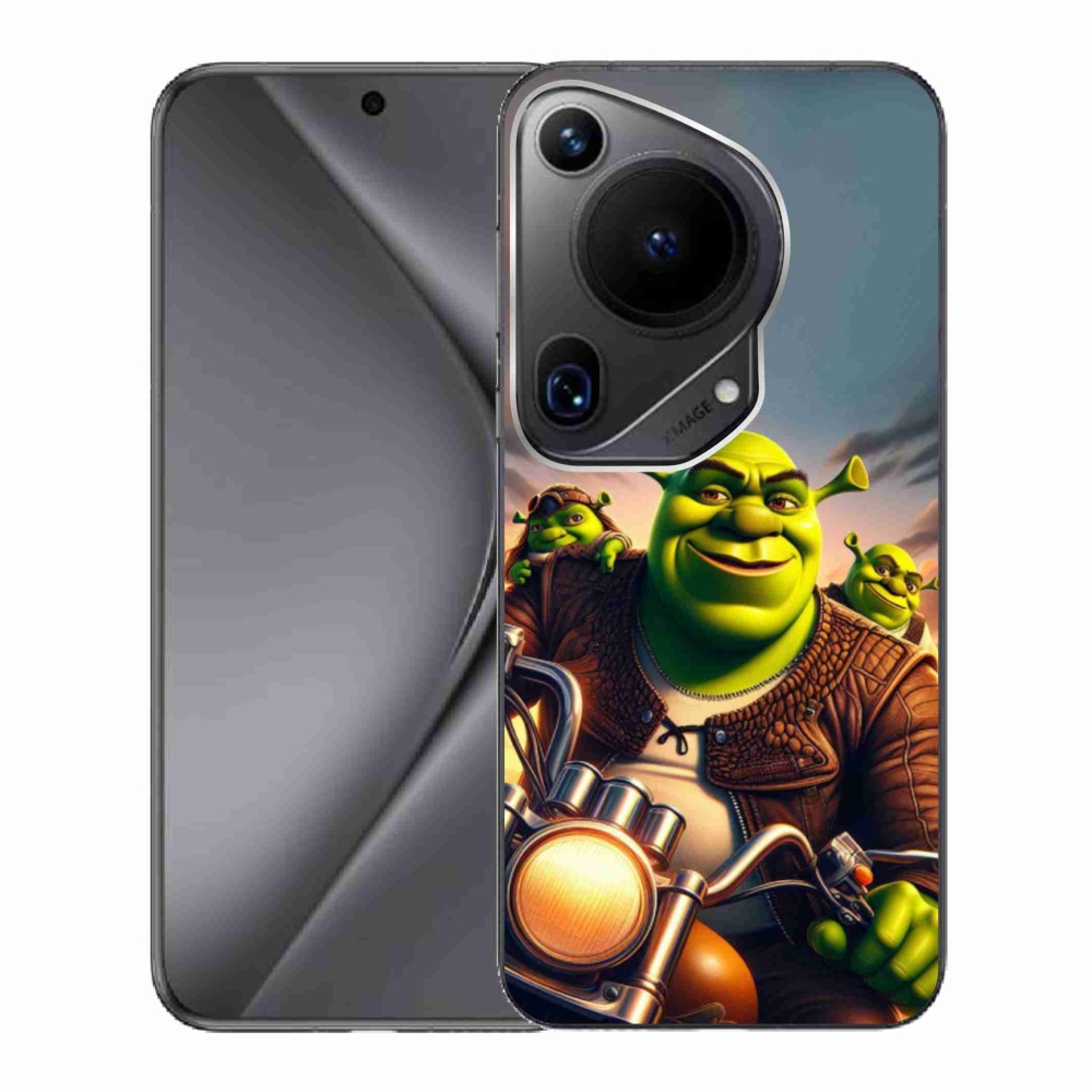 Gelový kryt mmCase na Huawei Pura 70 Ultra - shrek na motorce