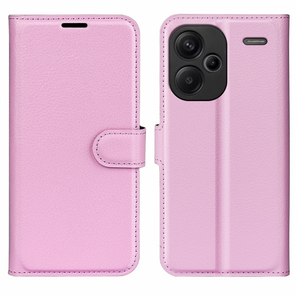 Litchi knížkové pouzdro na Xiaomi Redmi Note 13 Pro+ 5G - růžové