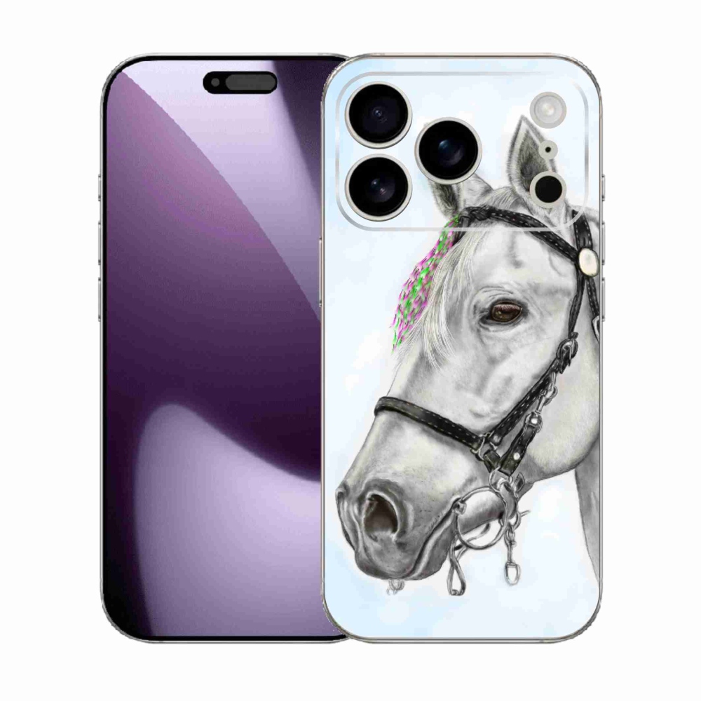 Gelový kryt mmCase na iPhone 17 Pro - bílý kůň 1