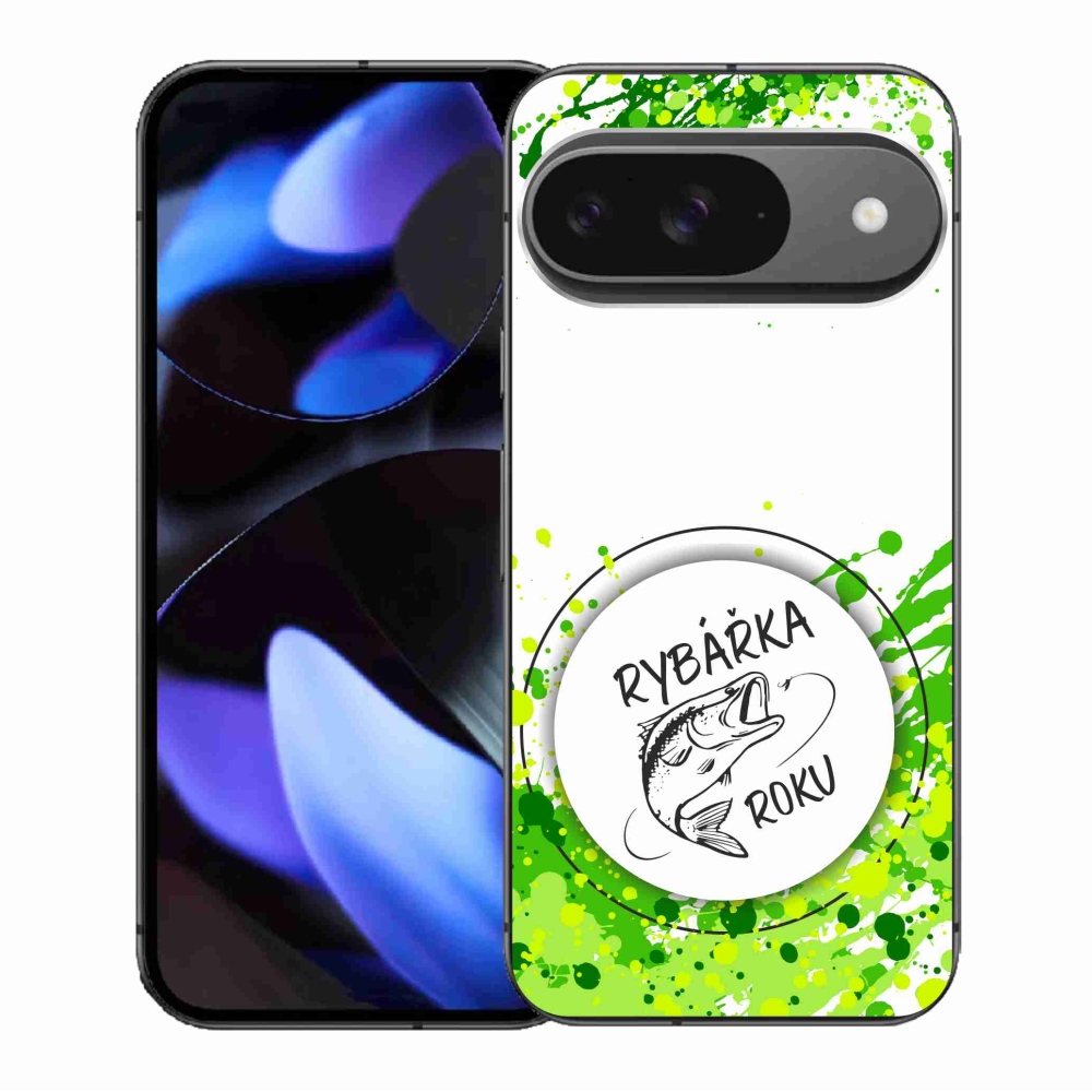 Gelový kryt mmCase na Google Pixel 9/9 Pro - rybářka roku bílé pozadí