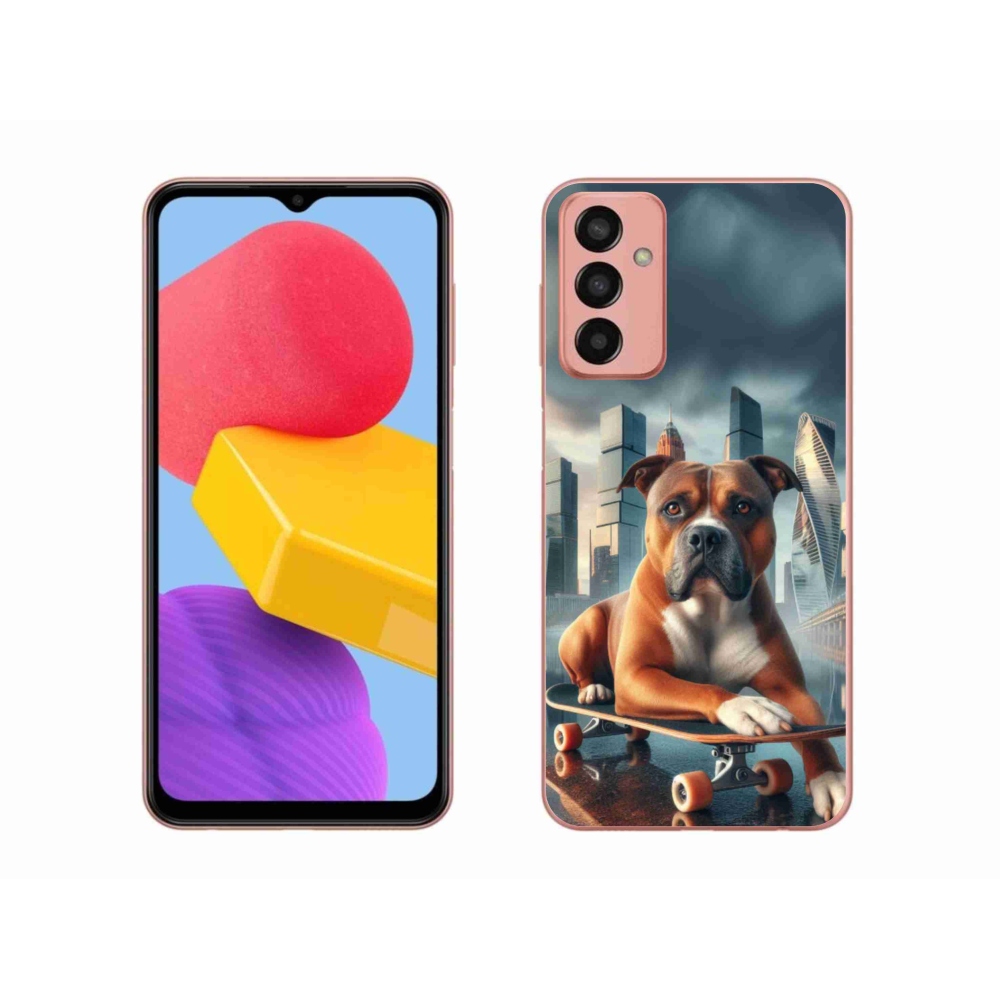 Gelový kryt mmCase na Samsung Galaxy M13 - pes na skateboardu
