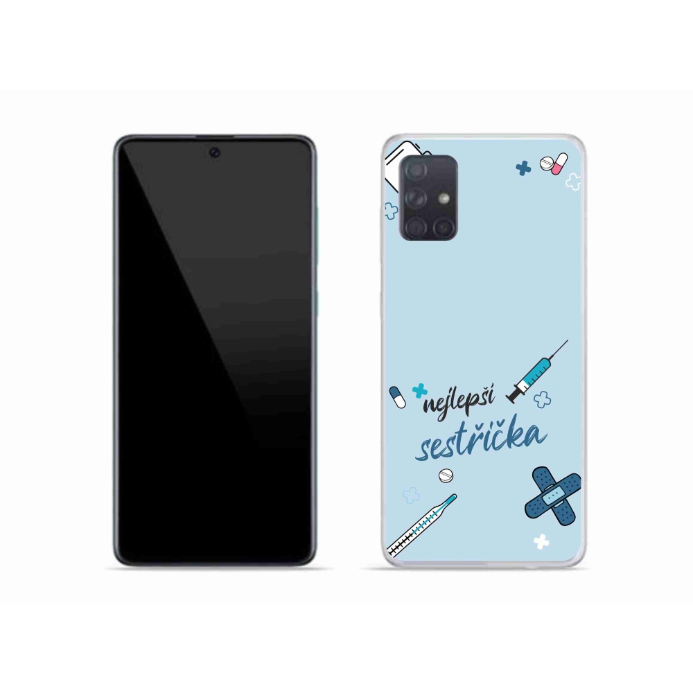Gelový kryt mmCase na Samsung Galaxy A51 - nejlepší sestřička modré pozadí