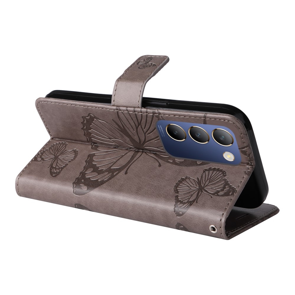 Big Butterfly knížkové pouzdro na Vivo V40 SE 4G/5G - šedé