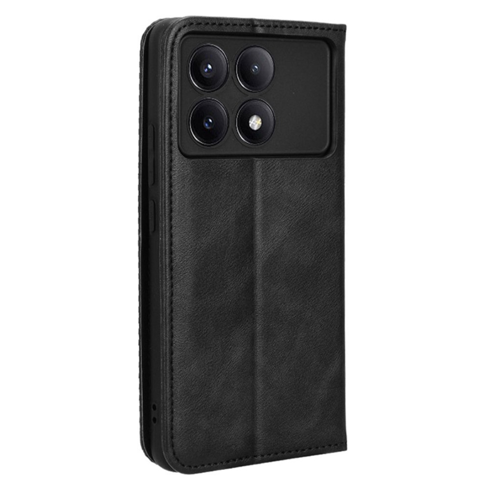 Vintage knížkové pouzdro na Xiaomi Poco X6 Pro 5G - černé