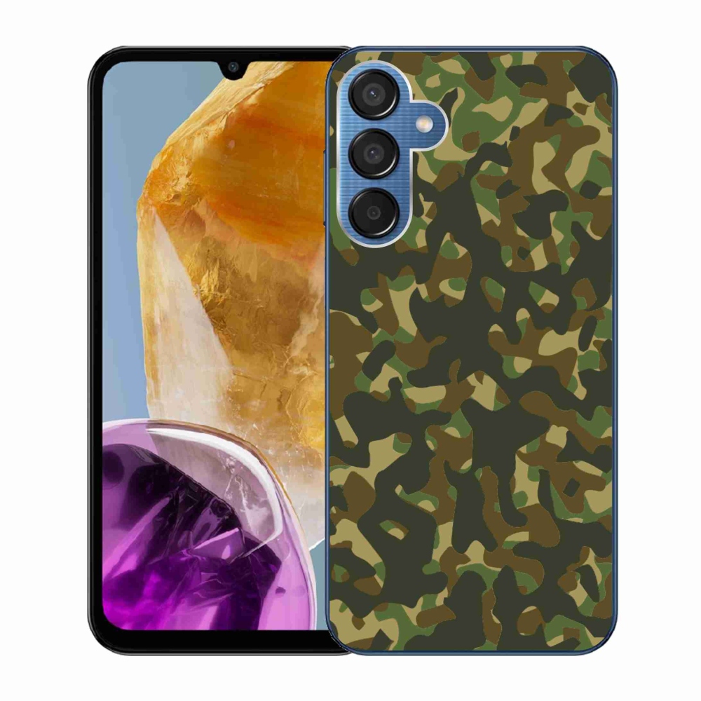 Gelový kryt mmCase na Samsung Galaxy M15 5G - maskáčový vzor 1