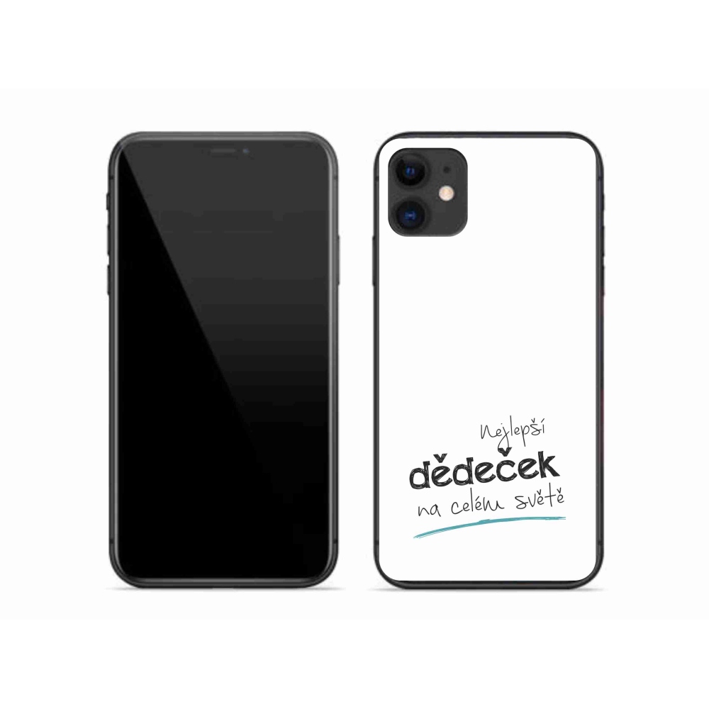 Gelový kryt mmCase na iPhone 11 - nejlepší dědeček 3 bílé pozadí