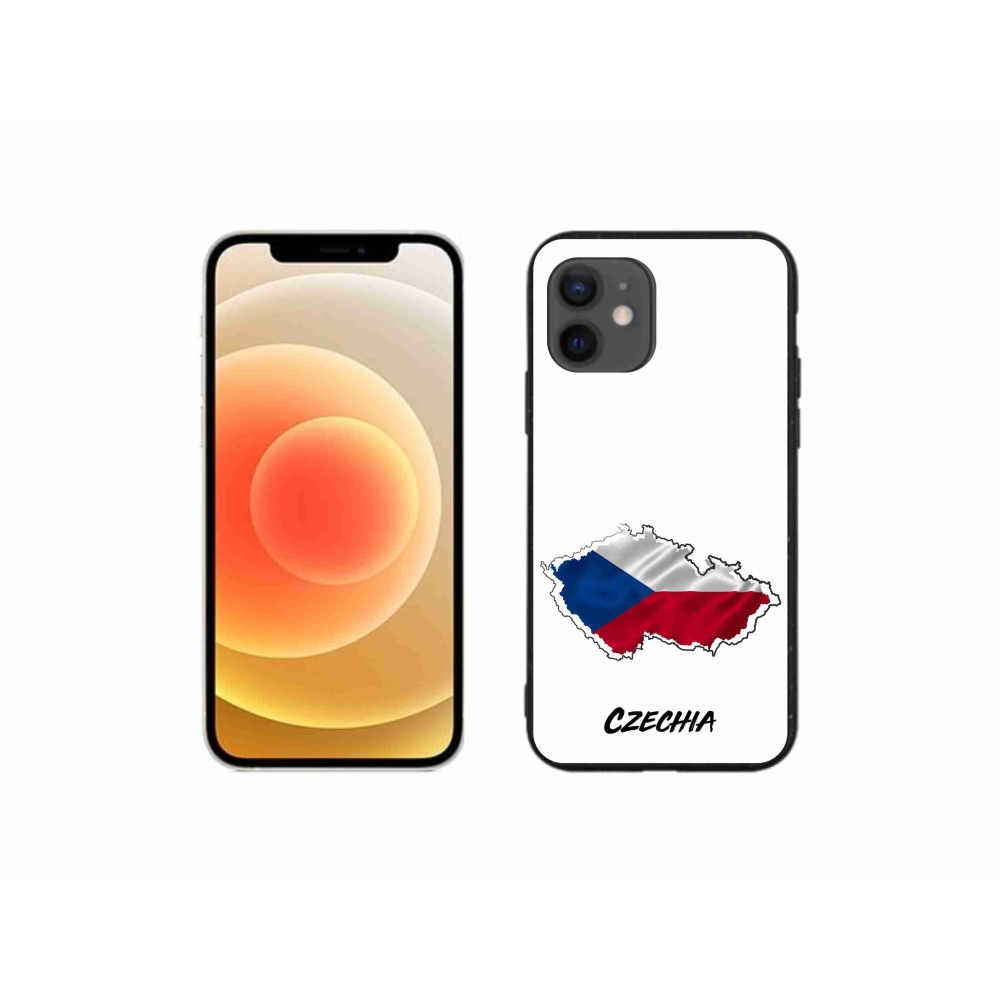 Gelový kryt mmCase na iPhone 12 mini - Czechia bílé pozadí