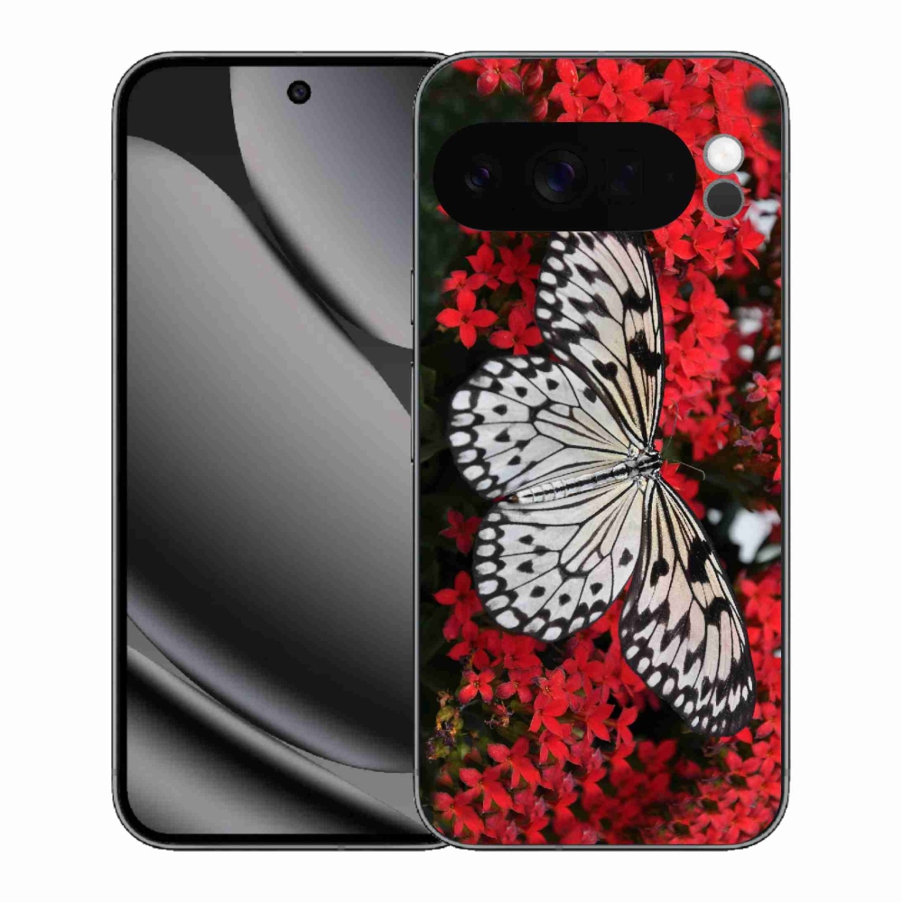 Gelový kryt mmCase na Google Pixel 10 Pro XL - černobílý motýl 1