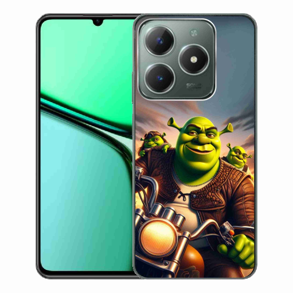 Gelový kryt mmCase na Realme C61 - shrek na motorce