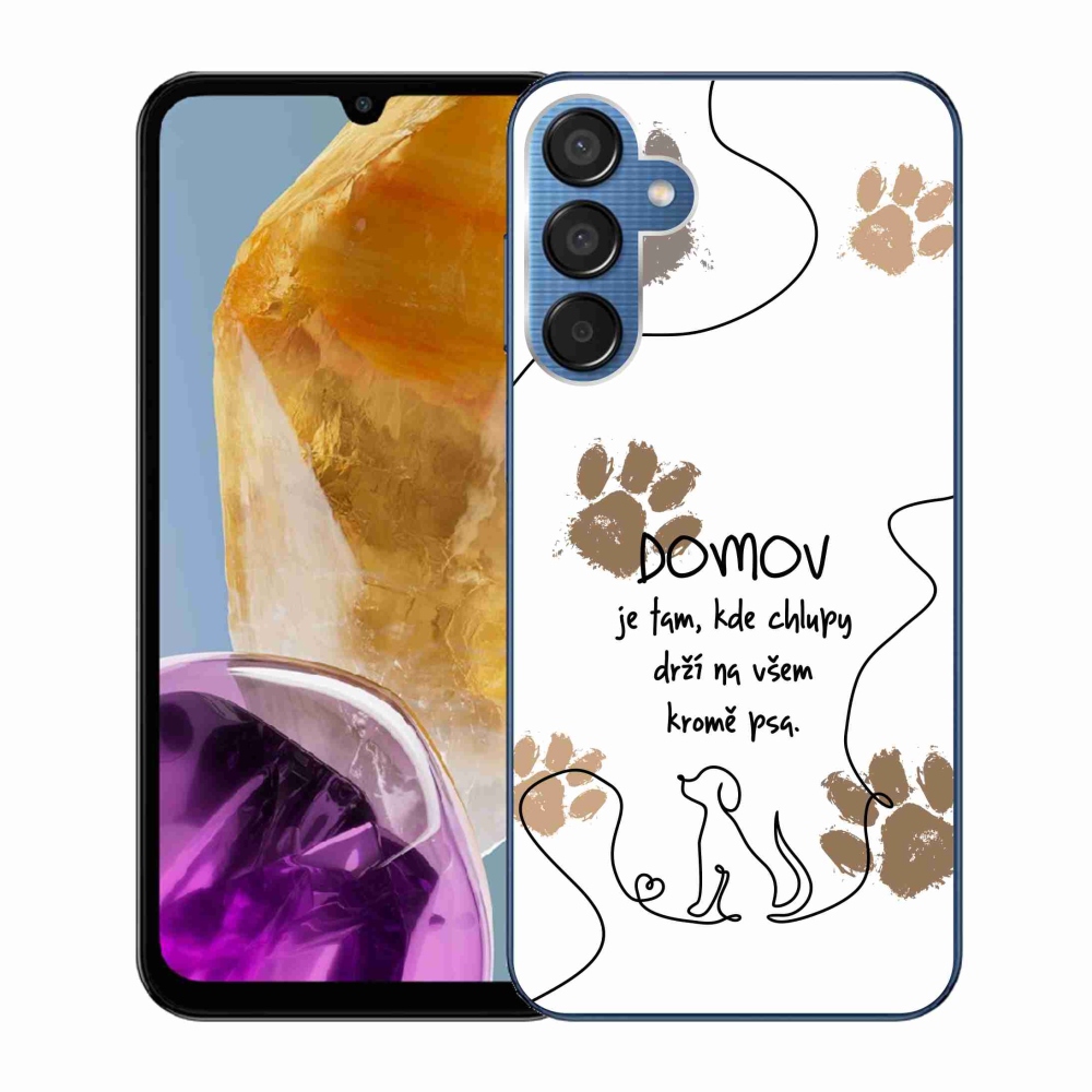 Gelový kryt mmCase na Samsung Galaxy M15 5G - psí motiv bílé pozadí