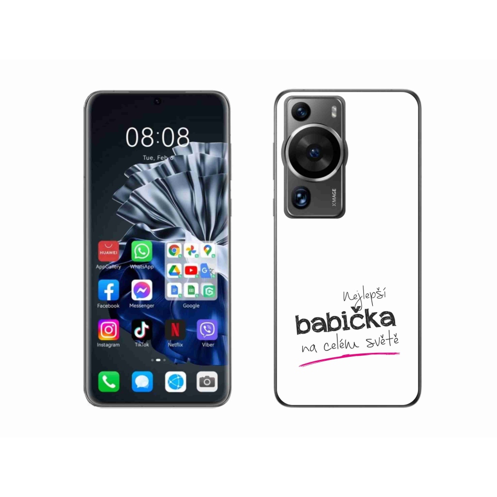 Gelový kryt mmCase na Huawei P60 Pro - nejlepší babička 4 bílé pozadí
