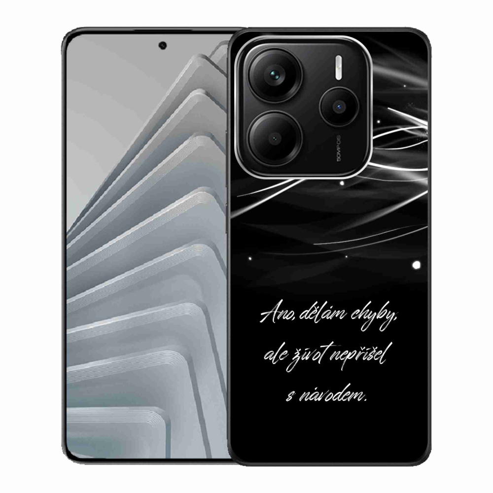 Gelový kryt mmCase na Xiaomi Redmi Note 14 5G - citát černé pozadí