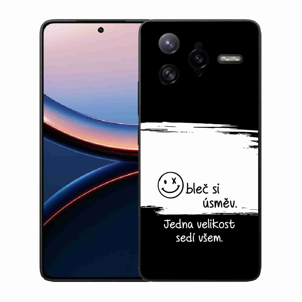 Gelový kryt mmCase na Xiaomi Poco F7 Ultra - vtipný text 8 bíločerné pozadí