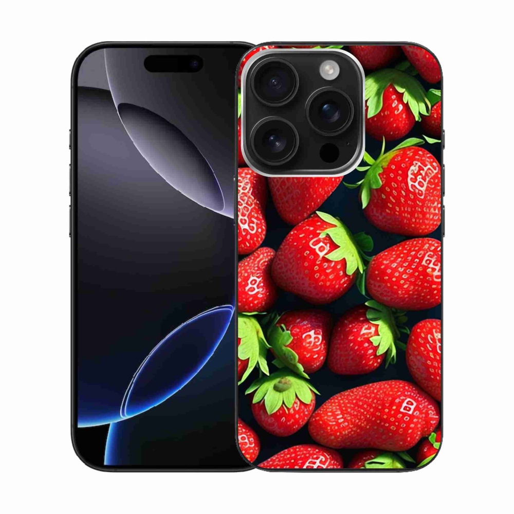 Gelový kryt mmCase na iPhone 16 Pro - jahody