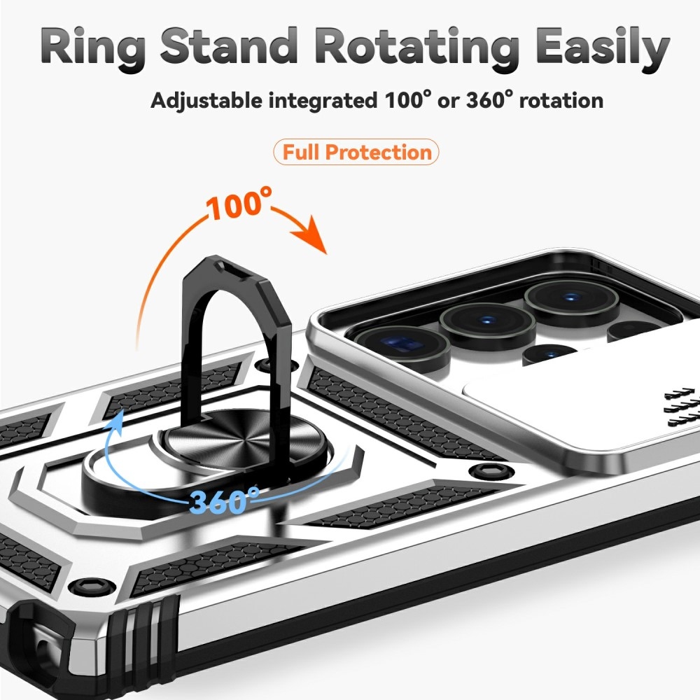 Ring odolný kryt na Samsung Galaxy S25 Ultra - stříbrný