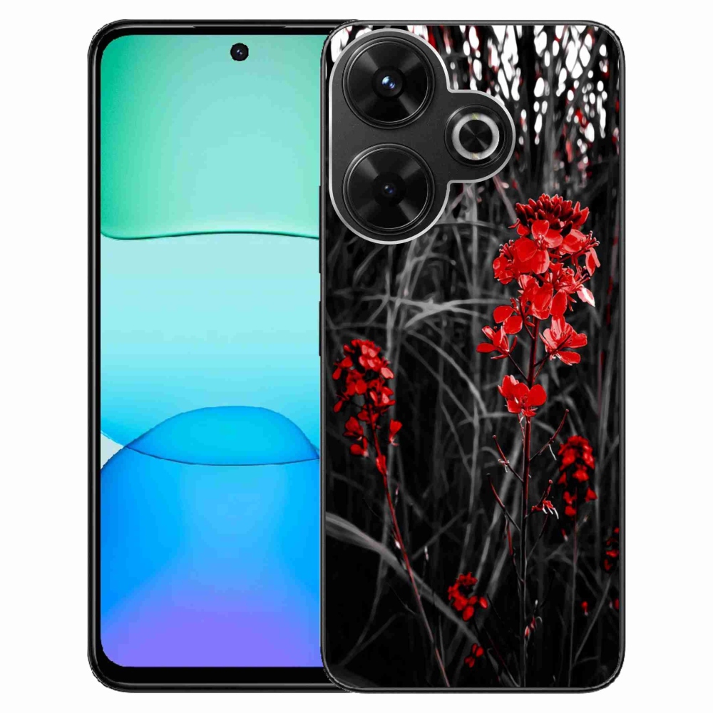 Gelový kryt mmCase na Xiaomi Redmi 13 4G/Poco M6 4G - červená rostlina