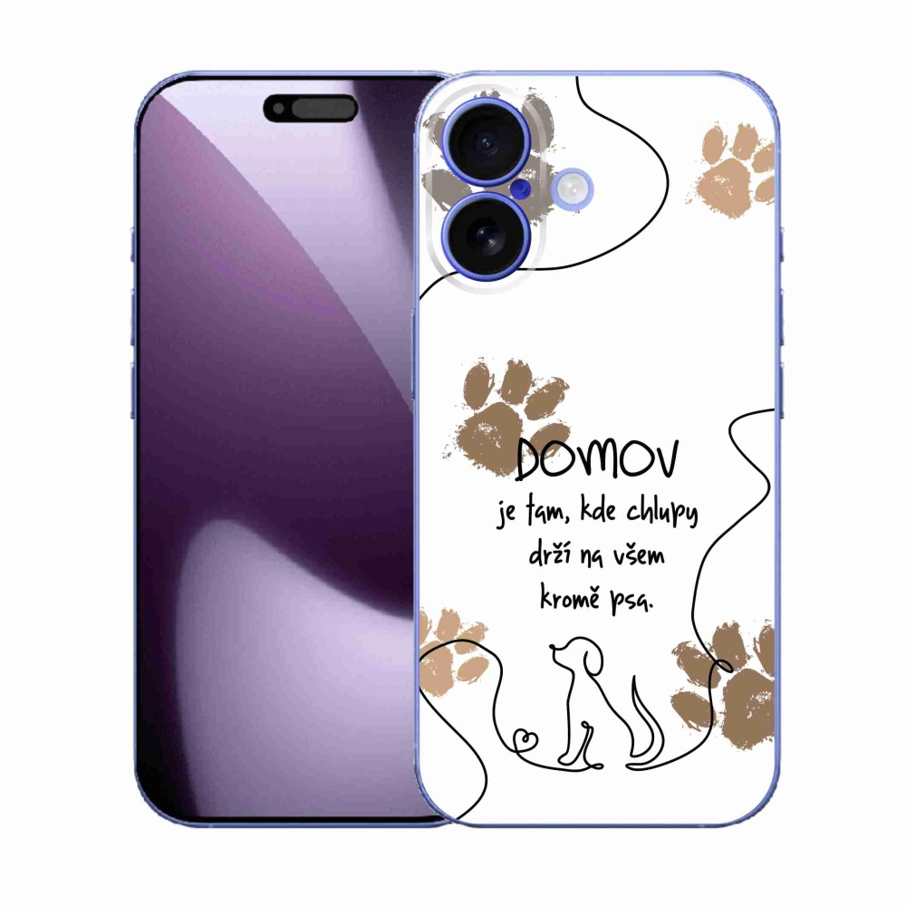 Gelový kryt mmCase na iPhone 17 - psí motiv bílé pozadí