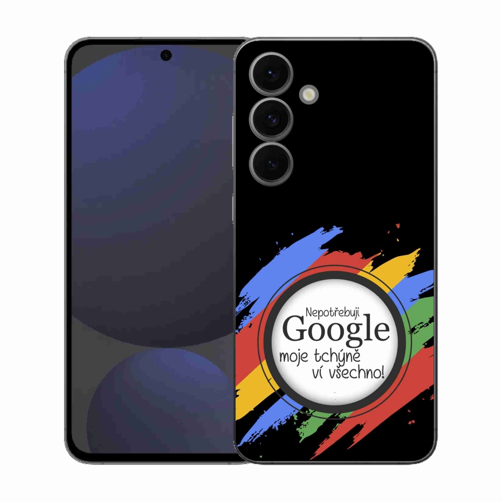 Gelový kryt mmCase na Samsung Galaxy S25 FE - tchýně ví všechno černé pozadí
