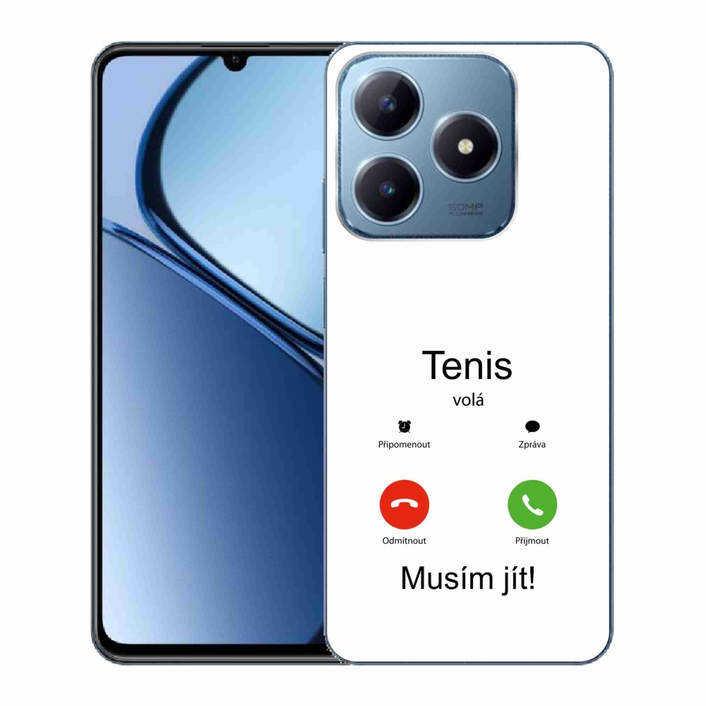 Gelový kryt mmCase na Realme C63 - tenis volá bílé pozadí