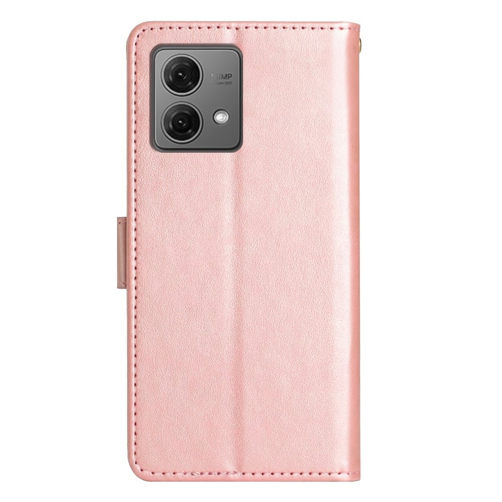 Flowers knížkové pouzdro na Motorola Moto G85 5G - růžovozlaté
