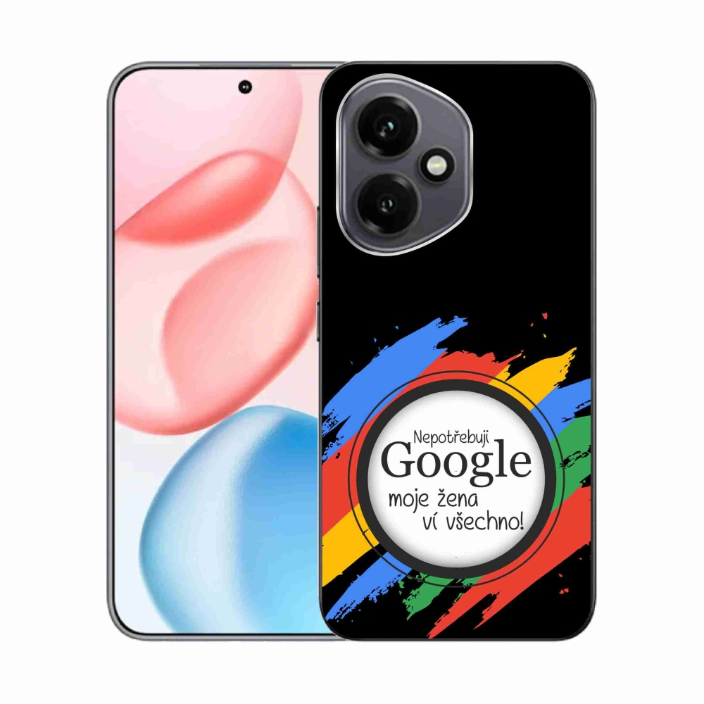 Gelový kryt mmCase na Honor 400 - žena ví všechno černé pozadí
