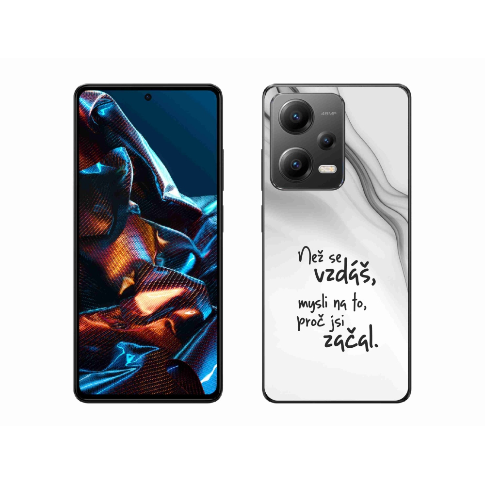 Gelový kryt mmCase na Xiaomi Redmi Note 12 Pro 5G - citát 2 bílé pozadí