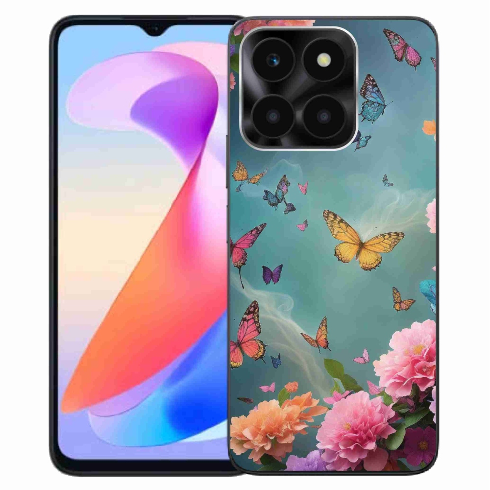 Gelový kryt mmCase na Honor X6a - barevné květy a motýli