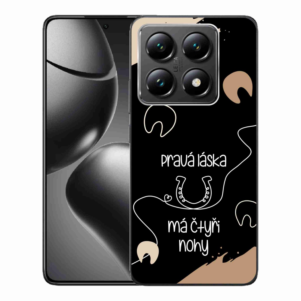 Gelový kryt mmCase na Xiaomi 14T - koňský motiv černé pozadí