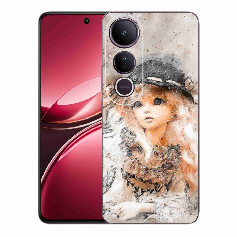 Gelový kryt mmCase na Vivo V50 Lite 4G/5G - holčička s kloboukem